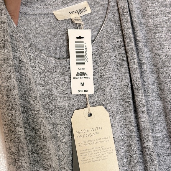 NWT Aritzia Wilfred Free Izabel Romper in Heather White Gray Size M - Picture 2 of 8
